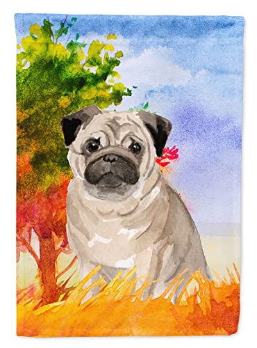 Drapeau Pug de jardin en toile grand format pour décoration d'automne