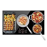 CIARRA 36 inch Induction Cooktop 5 Burners, 9600W Built-in Induction Stovetop with Double Flexi Zone, Booster, Timer & Safety Lock