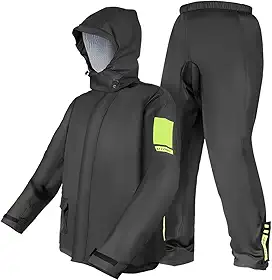Capa de Chuva Motoqueiro, Capa de Chuva Moto, Tamanho M, Nylon, Refletividade Noturna, Punhos com Dupla Camada, Capuz Destacável, Cordão Ajustável