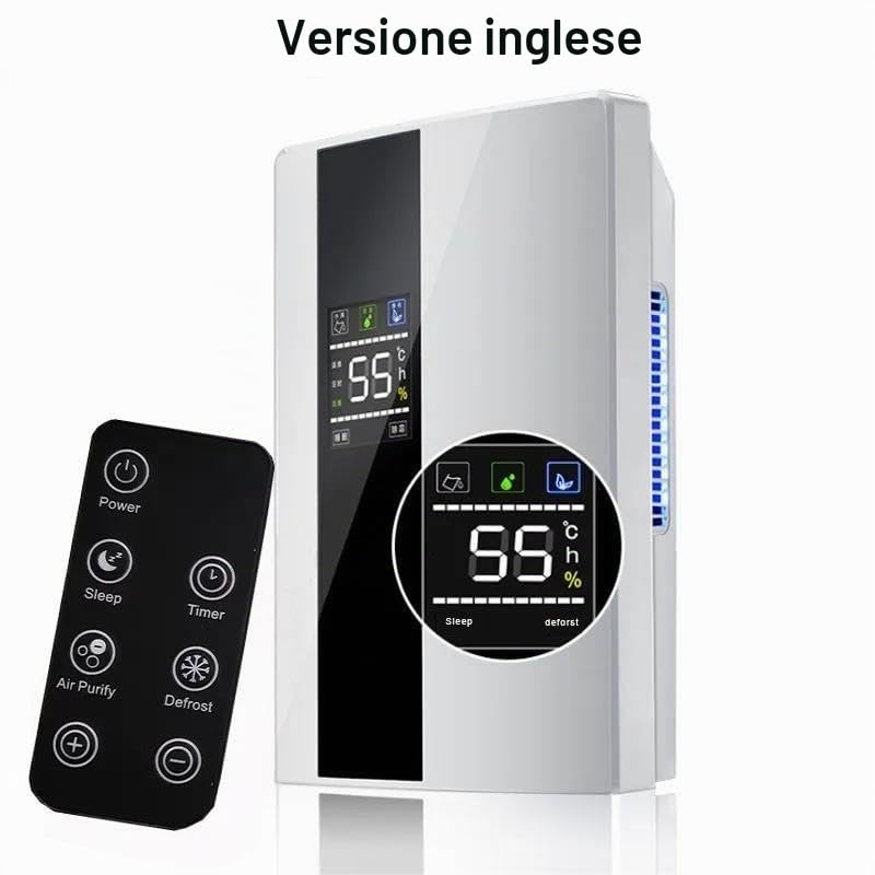 2 In 1 Purificatore d'Aria & Deumidificatore, Anti Muffa, Elettrico, Distruttore di Odori per Camera Ufficio Casa Appartamento Cantina