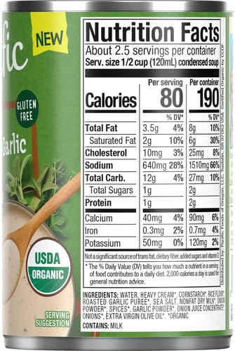 Image of Pacific Foods Organic Condensed Cream of Roasted Garlic and Herb Soup, 10.5 oz Can (Pack of 4)