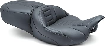 Mustang Motorcycle Seats 79006 Super Touring Deluxe One-Piece Seat for Harley-Davidson Electra Glide Standard, Road Glide, Road King & Street Glide 2008-21, Deluxe, Black, Extended Reach