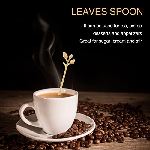 Pack Of 10 - Stainless Steel Gold Plated Coffee Spoon - Mini Tea Spoons Set - Ice Cream Spoons Stirring Spoons Sugar Spoons #TOP3