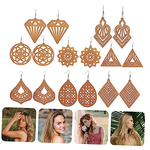 Boucles d'oreilles en bois africaines légères pour lobes sensibles - 5