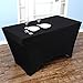 Red Spot Pro Rectangular Stretch Tablecloth Pick from Sizes 4ft, 6ft, 8ft (Black)-Spandex Tight Fit Table Cover for Parties, Trade Shows, Djs, Weddings and Events of All Kinds. (6 Foot)