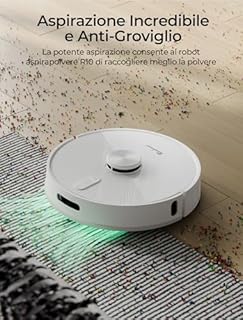 R10 Robot Aspirapolvere Lavapavimenti con Mappatura, Lava e Aspira Pavimenti, 4L Svuotamento Automatico Polvere, Doppia Navigazione LiDAR +IMU, Zone No-Go e Muri Virtuali, Controllo APP&Alexa&Google