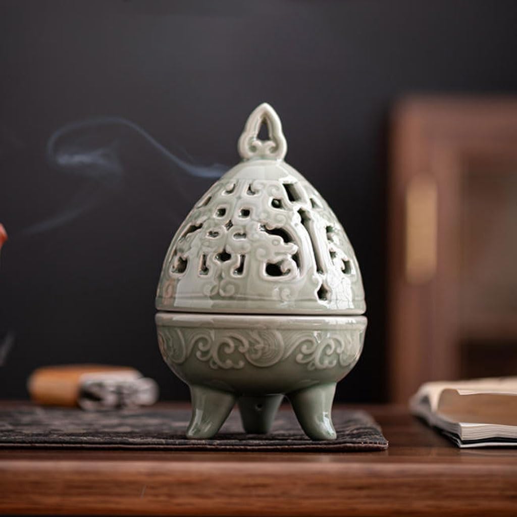 Bruciatore Di Incenso Bruciatore Di Incenso Ceramica per La Casa, Porta Incenso Creativo Dipinto A Mano, Decorazione Della Casa, Piastra Di Offerta Buddha, Torre Di Incenso Porta Cono Di Incenso