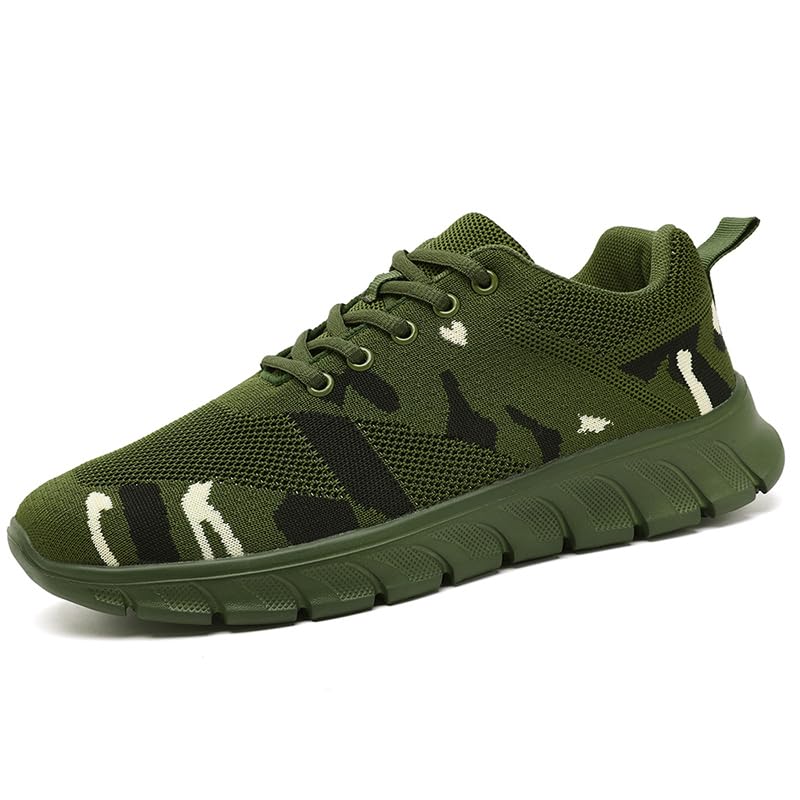 Image of Womens Tennis Shoes Sneakers Walking Running Gym Athletic Slip On Shoes Casual Workout Shoes for Women Lightweight Comfortable Breathable Dark Green US Size 7.5