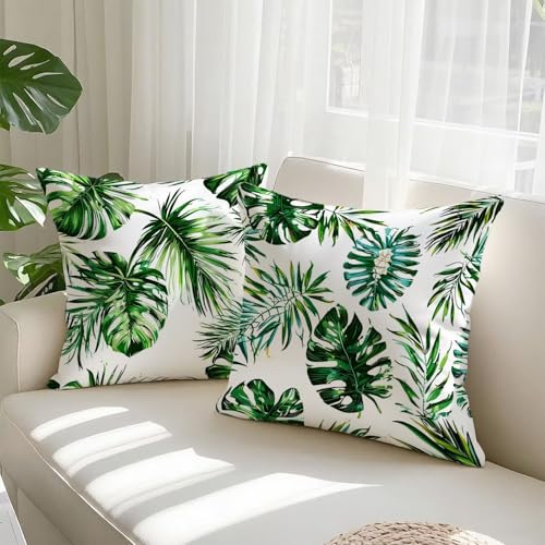 Housse coussin 75x75cm imperméable en velours vert double face - 3
