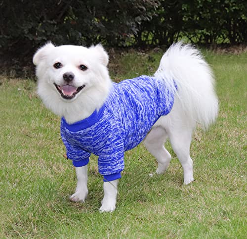 Hundepullover Kleine Hunde Chihuahua Pullover Hunde Hoodie Hunde Strickpullover, Elastizität Warm und Leicht, Mit Einer Weichen Textur, Leicht zu Tragen (Dark Blue+Navy Blau, XS) – Bild 5