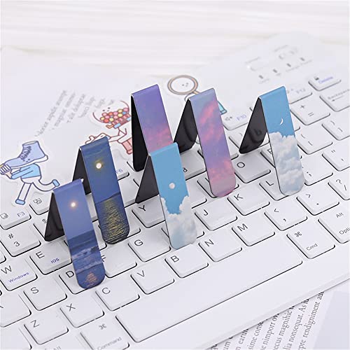12 Pieces Sky Clouds Moon Forest Magnetic Bookmarks, 12 Style Landscape Art Pattern Magnetic Book Mark, Magnetic Page Markers Page Clip Bookmarks For Students Teachers School Reading Supplies #TOP5