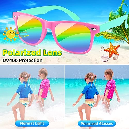 24 Packs Kids Sunglasses Bulk, Neon Sunglasses with UV400 Protection for Kids Boys Girls Age 3-8, Party Favors for Summer Beach Pool Party Birthday3