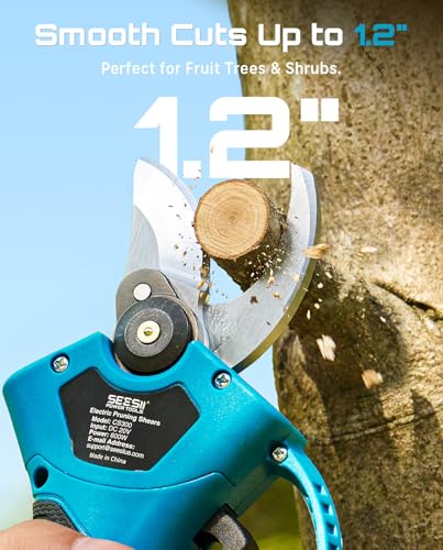 Image of SEESII Electric Pruning Shears+ 2 in 1 Cordless 8 inch Pole Saw & Mini Chainsaw