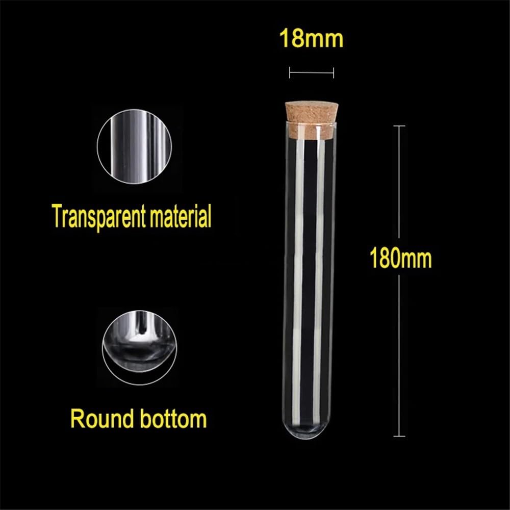 Vetreria da laboratorio 10 pezzi/lotto 18x180mm provetta in vetro borosilicato da laboratorio con tappo in sughero for esperimenti scientifici