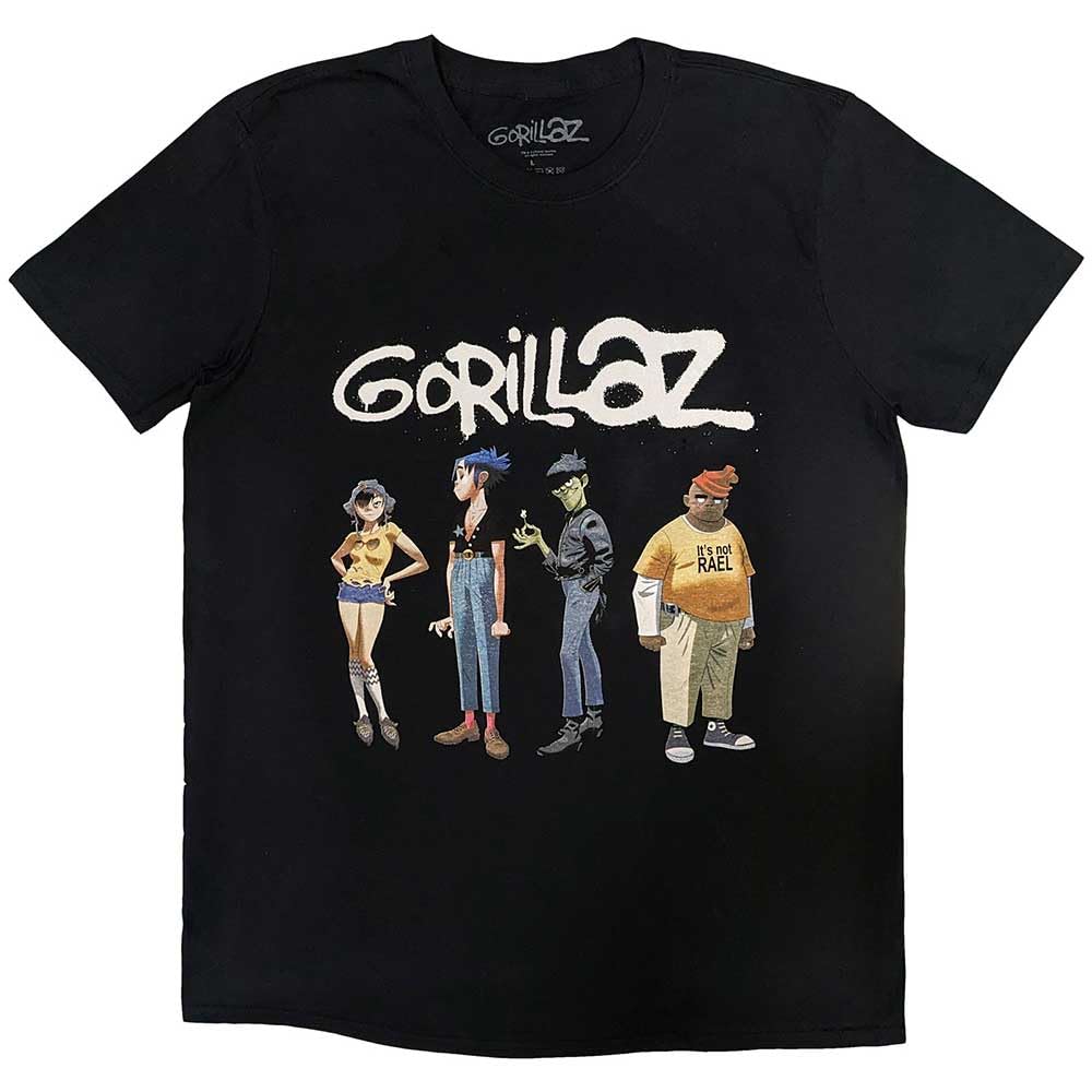 Rock Off Black Gorillaz - Spray Logo Group - T-Shirt - Cotton - Size M - Officially Licensed Merch