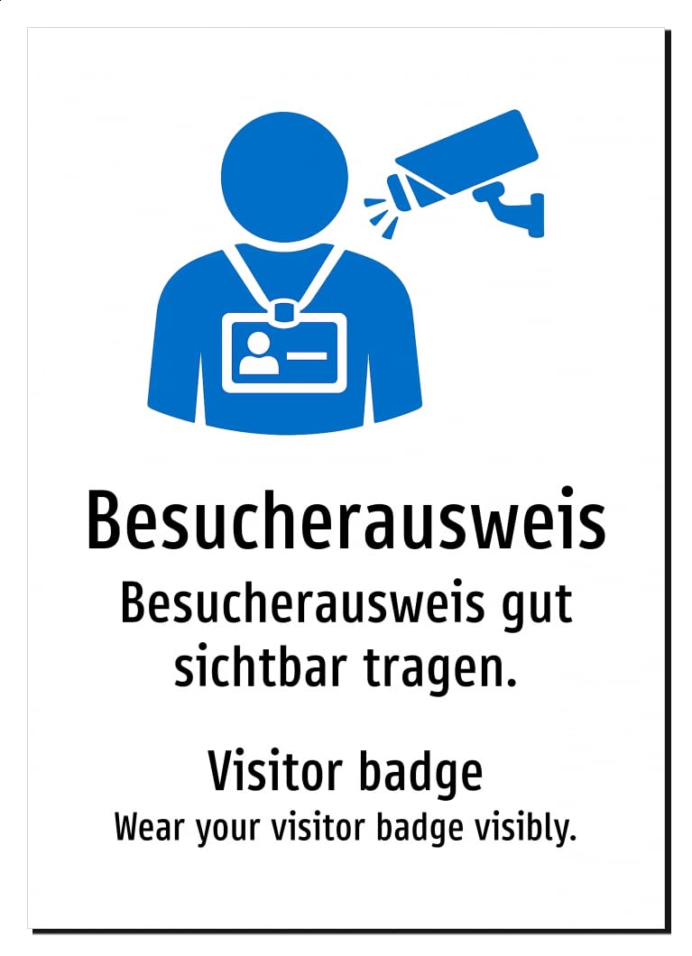 48944-DEEN-S-13 | Besucherausweis/Visitor badge Schild zweisprachig