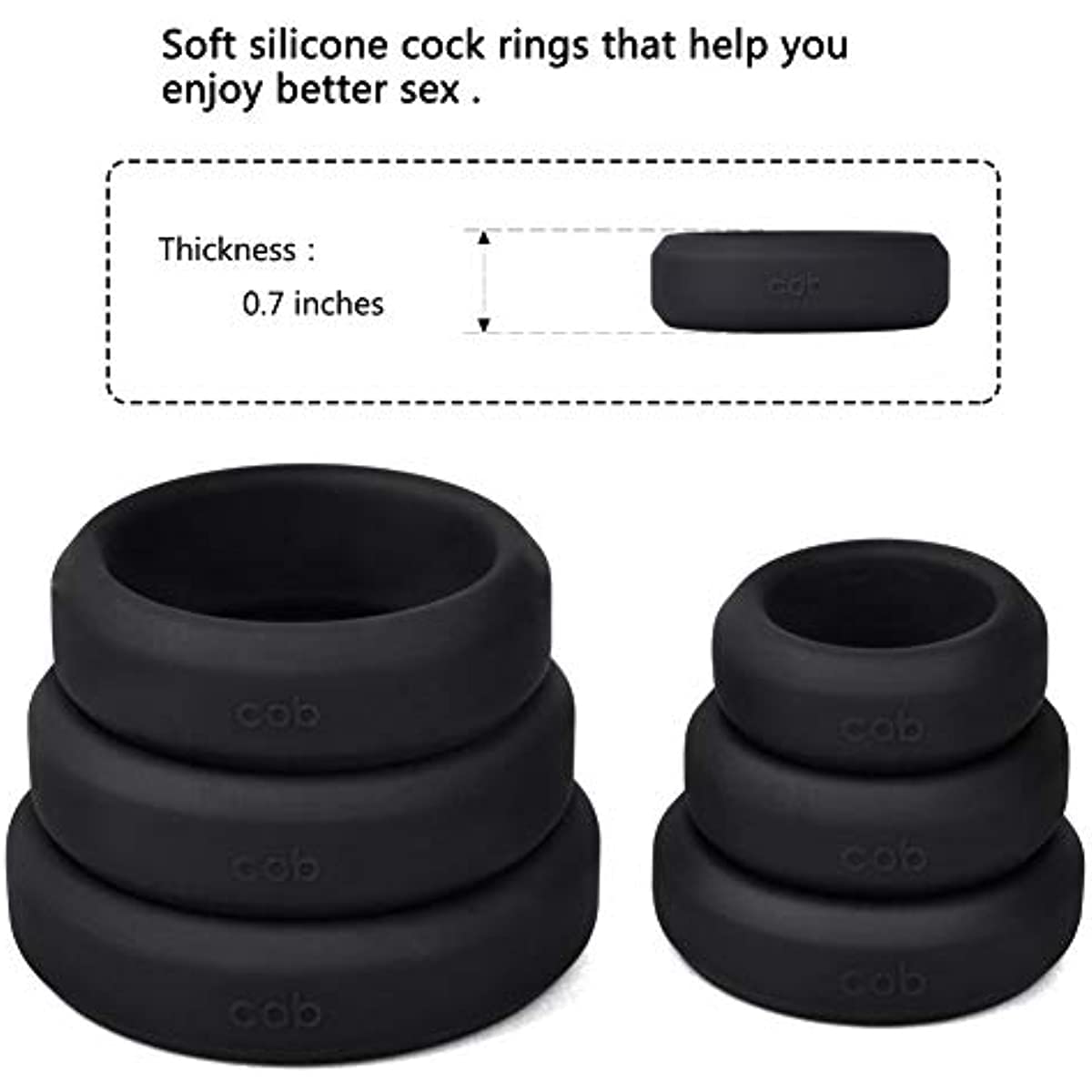 6 Anello di pressione nero Accessori da ginnastica per uomo Anello di silicone nero per uomo