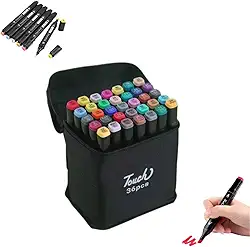 Estojo 36 Canetas Marcadoras Touch Permanente Canetinha Ponta Dupla (Fina + Grossa) Para Colorir Bobbie Goods, Lettering, Desenho, Arte Profissional e Escolar