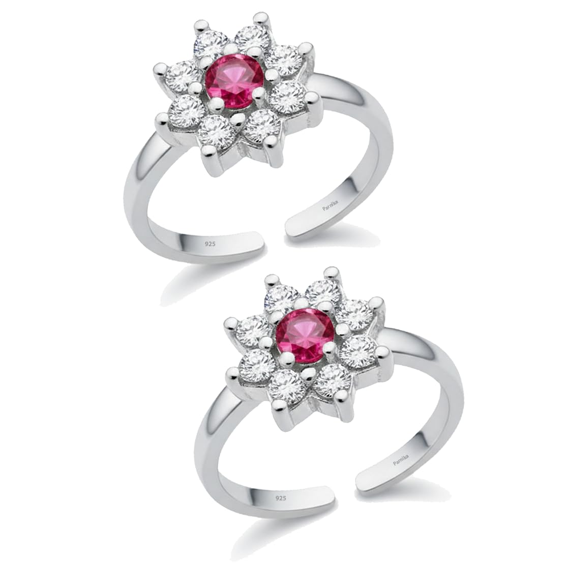 Sparkling CZ Toe Rings in 92.5 Sterling Silver for Women | Chandi Bichiya | with Certificate of Authenticity |