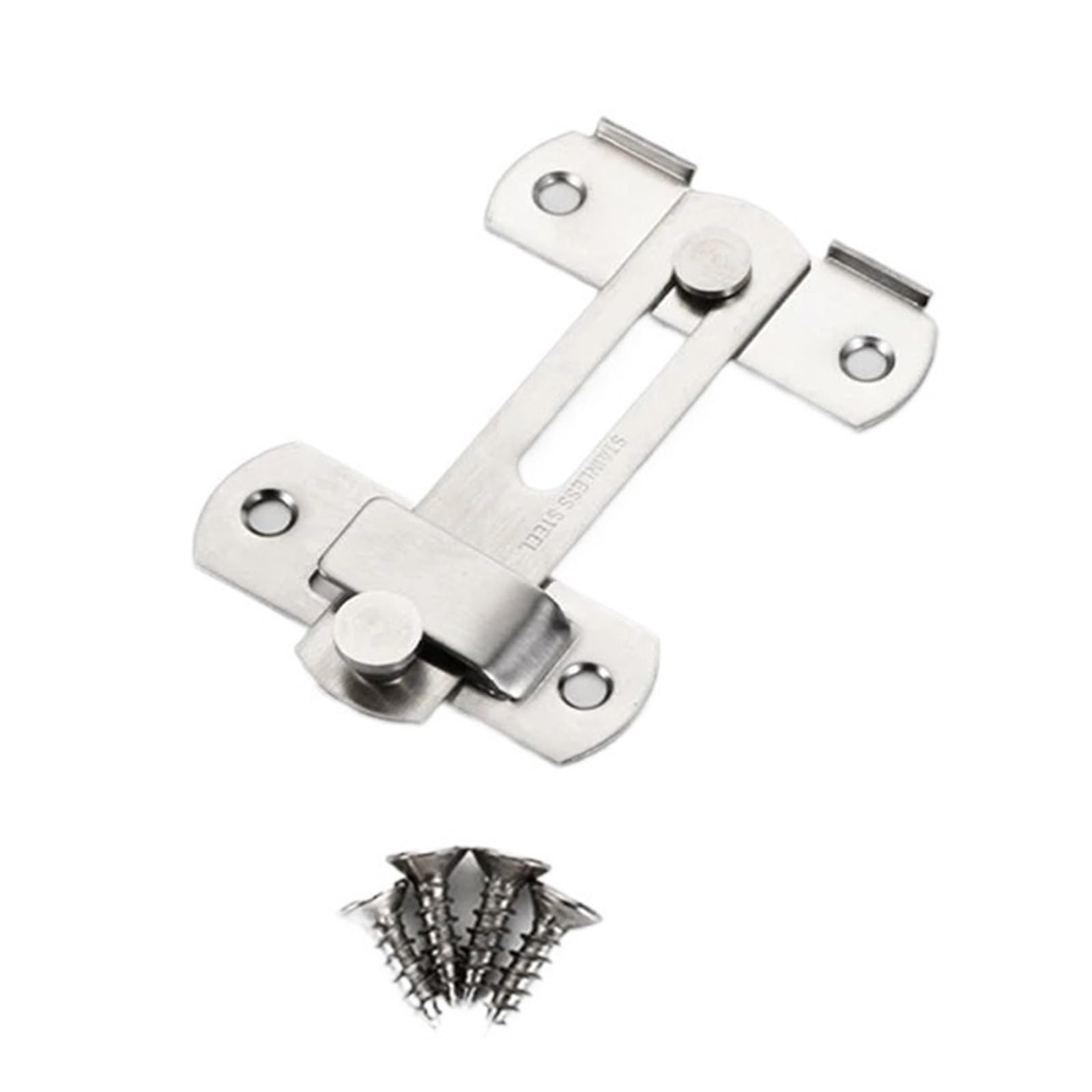 Gate Bolt Gate Latch Sliding Barn Door for Locking Stainless Steel Latches Flip Safety Bolt Lock(Silver-L)