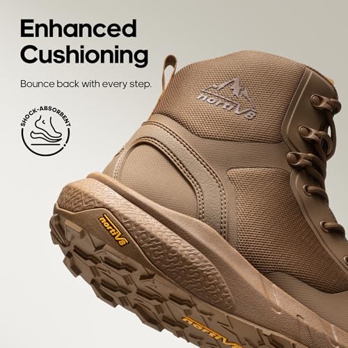 NORTIV 8 Men's Military Tactical Boot Lightweight Comfortable Boots for Work All Day Side Zipper Motorcycle Combat Hiking Boots Metrostrike(8-9 Inches),Size 11,Coyote-Oxford