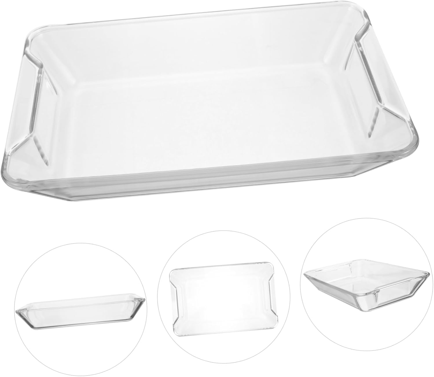 OUNONA Glass Steaming Tray for Fish Tempered Glass Serving Platter for Home Restaurant and Parties Versatile Food Plate for Steaming and Serving Dishes