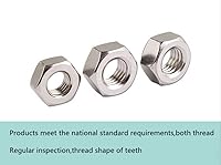 Vista 5 de RuoFeng Tuerca hexagonal de acero inoxidable, paquete de 50 (M2)