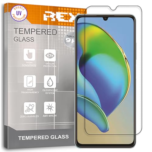 REY Protector de Pantalla para ZTE Blade V41 Vita 5G, Cristal con Doble Protección UV, Vidrio Templado Premium 9H+