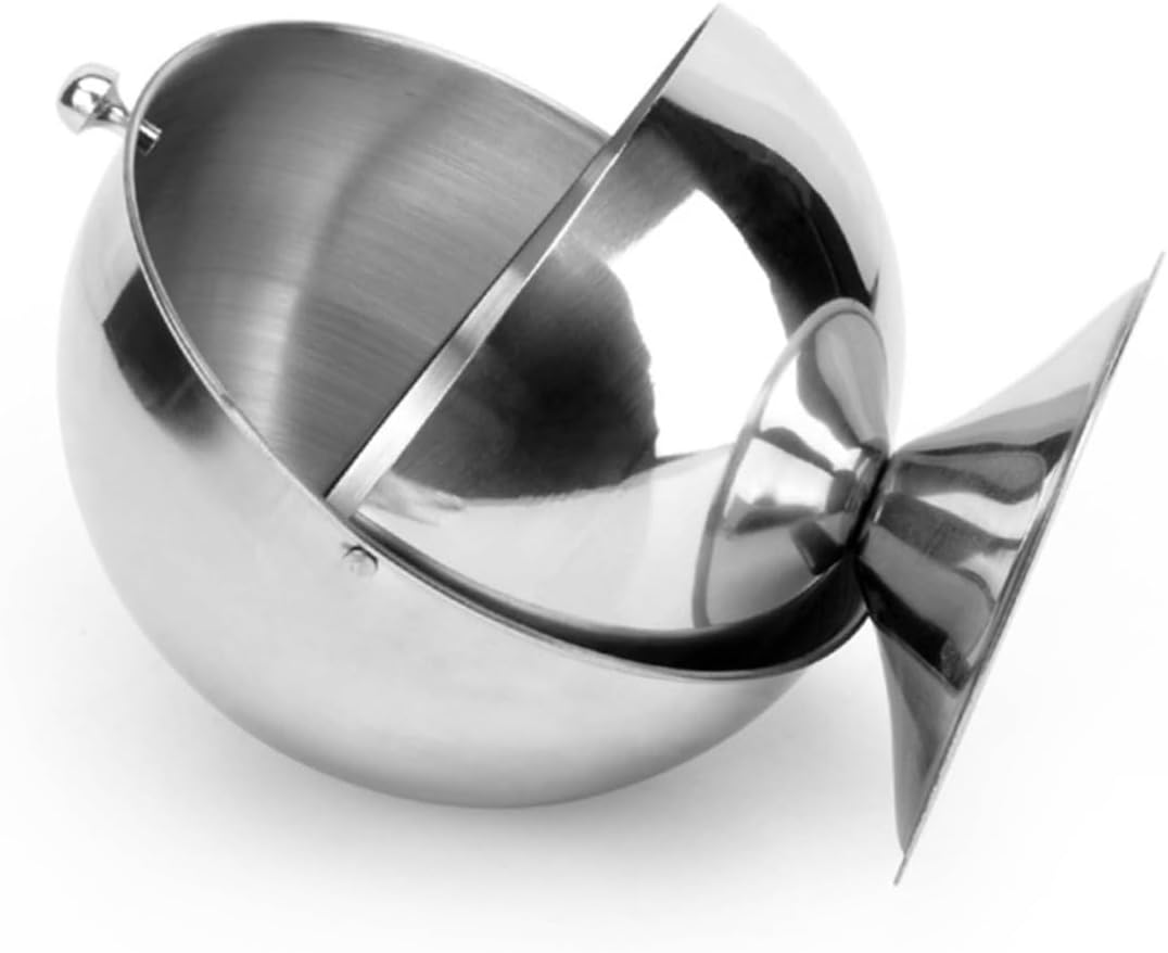 Candy Jar Stainless Steel Sugar Bowl Spherical Shape Airtight Fondant Box Seasoning Bottle Storage Modern Kitchen Decor
