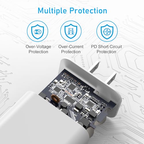 USB C Charger for iPhone 17 16 15, MFI Certified 20W Type C Charger Fast Charging Block with USB C to C Cable for iPhone 17/16/15 Pro Max/15/16 Pro/15/16 Plus/Pad Pro 12.9/11/Air and More view 4