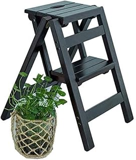 Wooden Stool Sturdy Wood Ladder Wooden Ladder Multifunction, Chair Thickened Library Stair Chair,Portable Light Ladder Garden Tool Ladder Loft Kitchen
