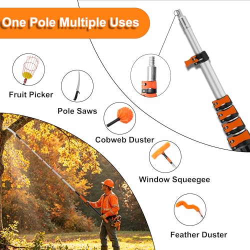 Image of AgiiMan 30FT Reach Pole Saws for Tree Trimming, Pole Saws with 5-24FT Telescoping Extension Pole Pruning Pole Saw with 24 inch Blade Manual Pole Saw for Tree Pruning Forestry Yard Garden, and Patio