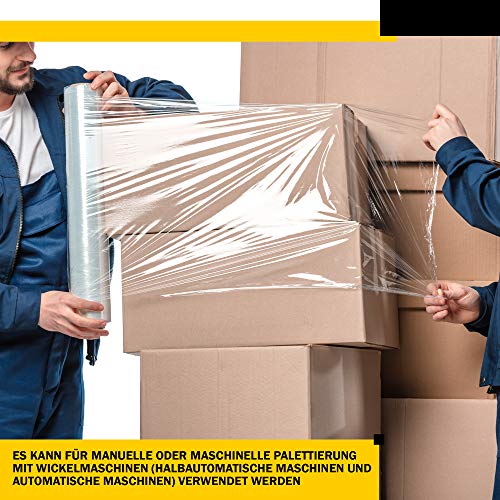V1 Trade Stretch Film - Transparant - 23 micron dik - Rol 285 meter lang en 500 mm breed - Taaie palletfolie - Afbeelding 6