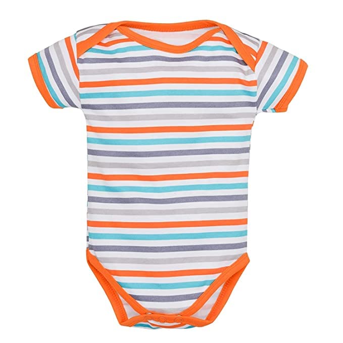 Image of POOJA BABY Cotton Baby Bodysuit Short Sleeve Half Romper Pack of 3 Soft & Comfortable for Kids Pack of 3