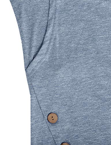 Quinee Maternity Shirts Fo Women, Ladies Round Neck Long Sleeve Winter Plus Size Nursing Breastfeeding Tops Irregular Hem Layered Functional Feeding Tunic Blouses Light Blue S #TOP3