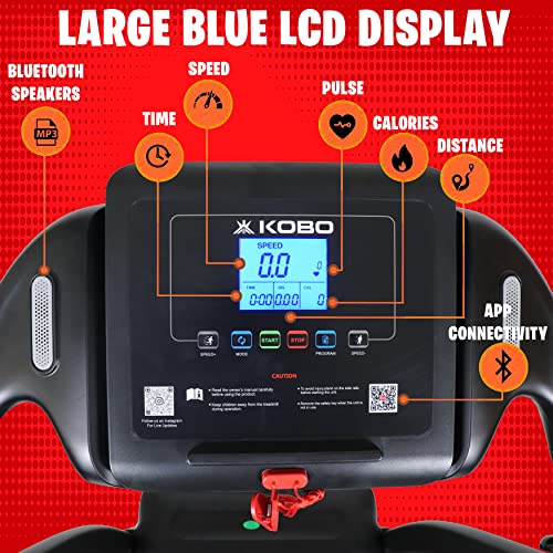 Image of Kobo 2HP DC Motorised Treadmill for Home Use with Bluetooth APP Multi Function Massager