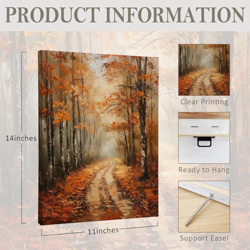 Phamte 430 Fall Vintage Landscape Wall Art Decor Canvas, Fall Autumn Vintage Rustic Moody Pictures Wall Decor Decorations Art thumb #6