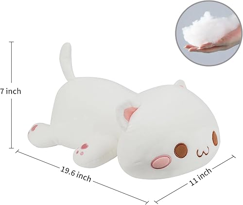 Vista 43 de AFAN Long Cat Plush Cute Cat Body Pillows Kawaii Stuffed Animals Plushies Soft Cuddly Cotton Plush Toys Room Decor Gifts for Kids Girls Boys Adults