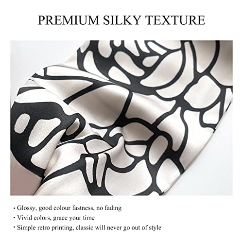 Women Silk Scarf Necklace Magnetic Buckle With Rhinestone Small Neckerchief Clavicle Chain Headdress Pendant Scarf3