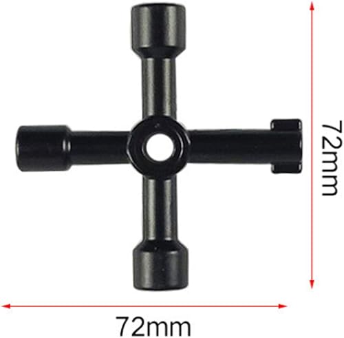Miniatura 7 de Llave de gabinete eléctrica, llave de 4 vías 4 en 1, llave cruzada de triángulocuadradopanel para grifo, medidor de gas, válvula, espigas, apertura