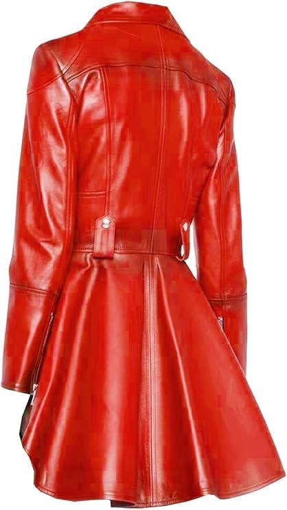 Iconic Alexzender Medusa Fashionable Long Tall Women Peplum Coat Blazar Real Leather Jacket - Image 6