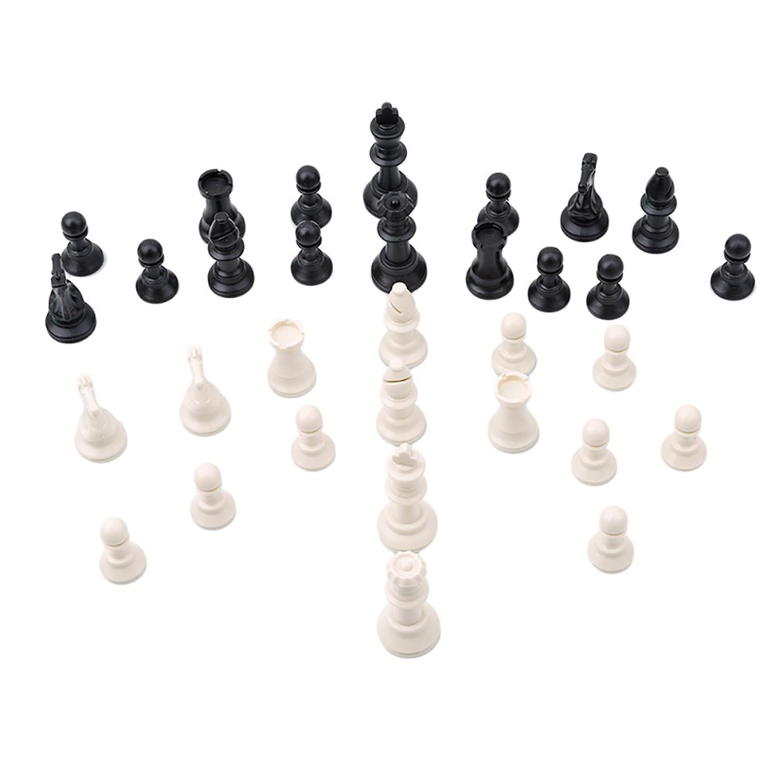 ulafbwur 32Pcs/Set Black & White Plastic Medieval Chess Pieces Game Chessmen 65/75/95mm Flimikun