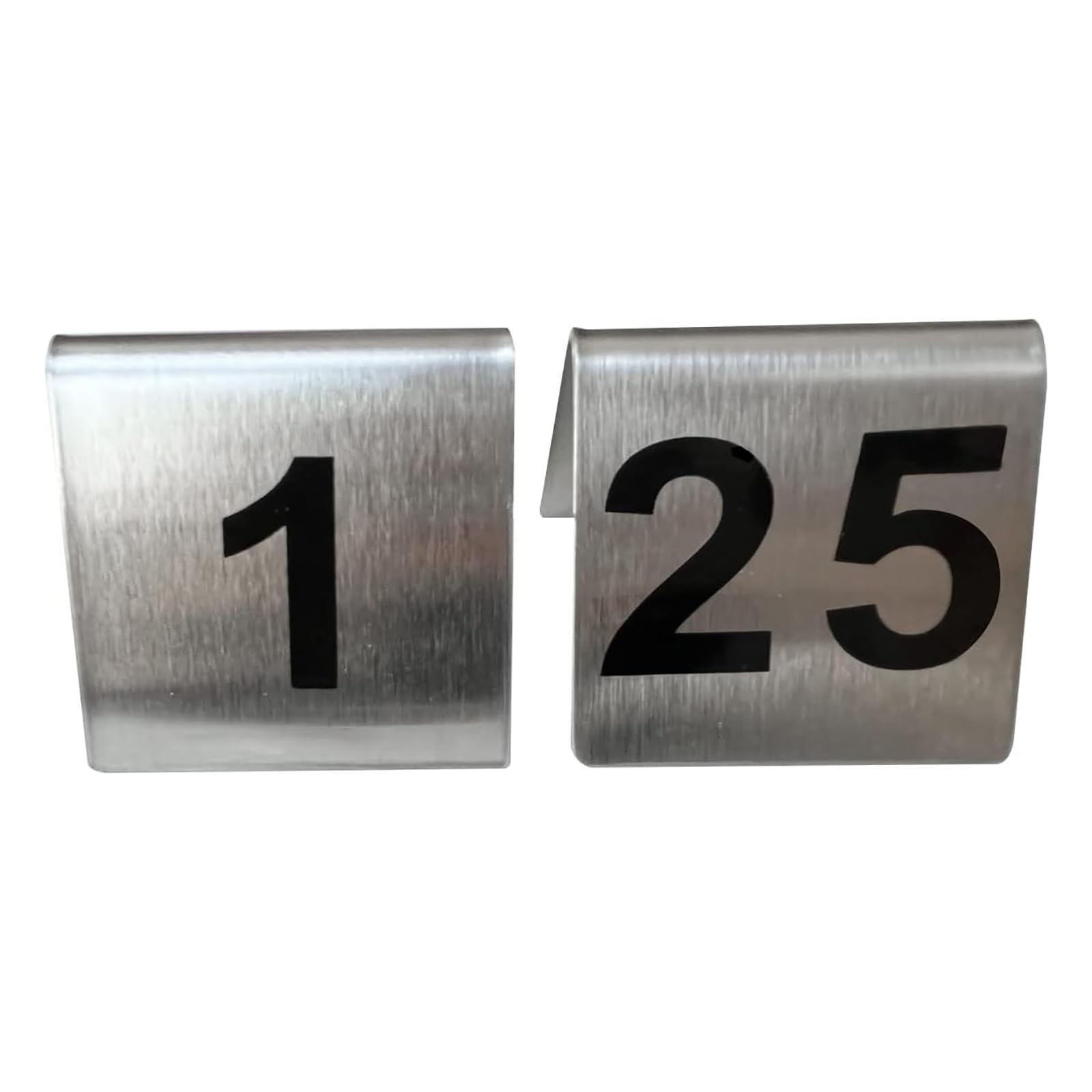 ROFBIHG Letreros de Número De Mesa, Placas De Reserva Estilo Carpa, Tarjetas de Ubicación MetáLicas con Números De Orden De Mesa, Ideales para Restaurantes, Cafeterías, Bares, Reuniones(1-50)