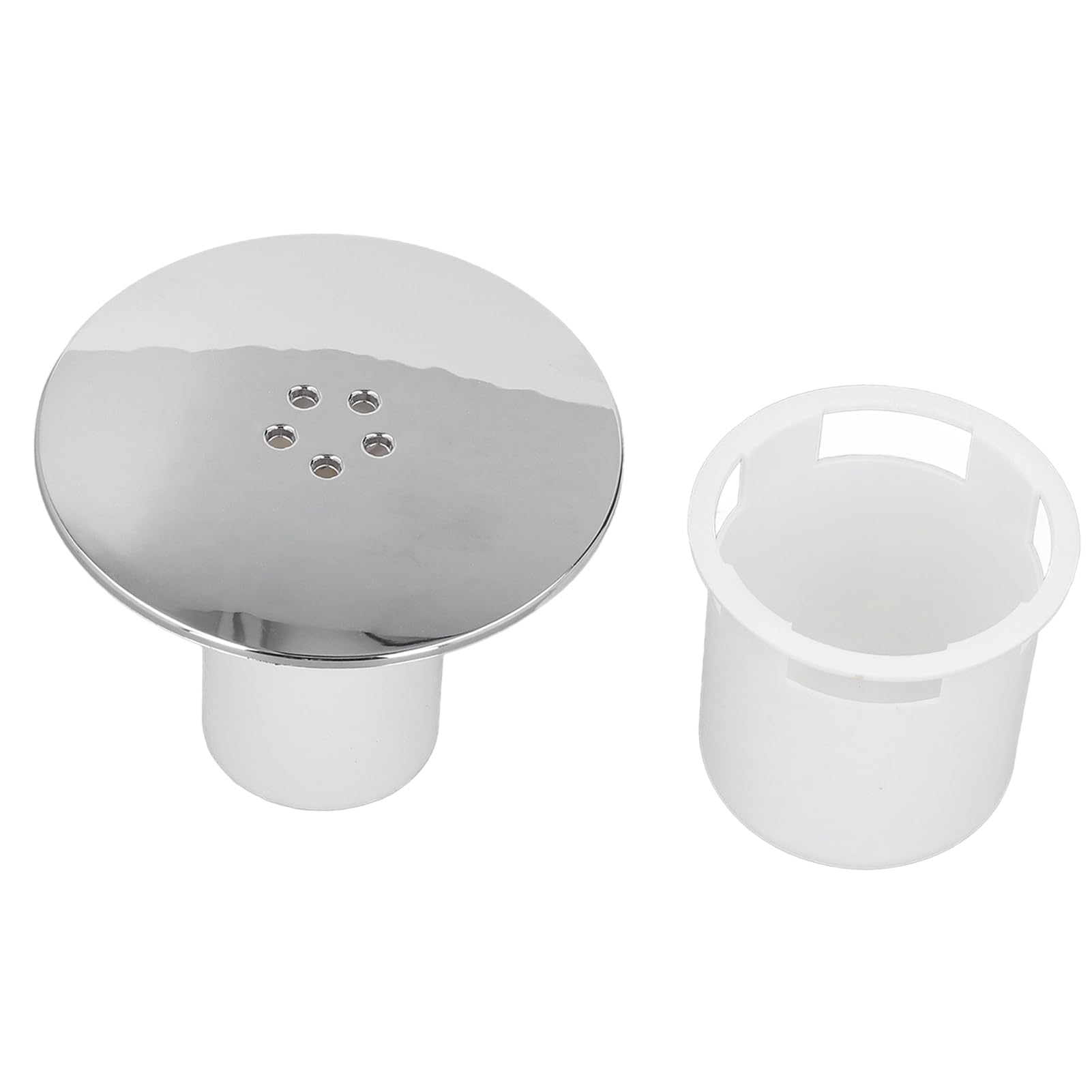 Shower Drain Cover Prevent Wastewater Plastic Fast Shower Waste Siphon Cover Easy Cleaning Easy Installation with White Dip Cup for Bathroom