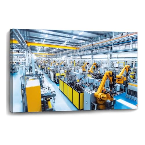 Canvas Wall Art automated factory modern robotic machines Large Poster