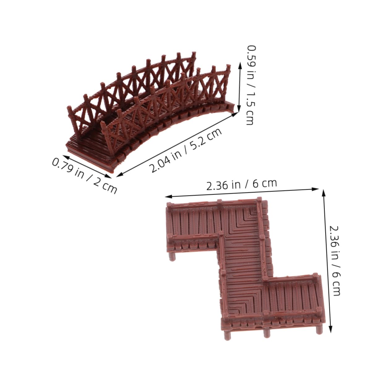 BESPORTBLE 4 Pezzi Miniature Ponti Plastica con Design Cinese Classico Decorazioni per Fatati Terrari e Acquari Modelli Forma di e Z per Ambienti Interni Ed Esterni