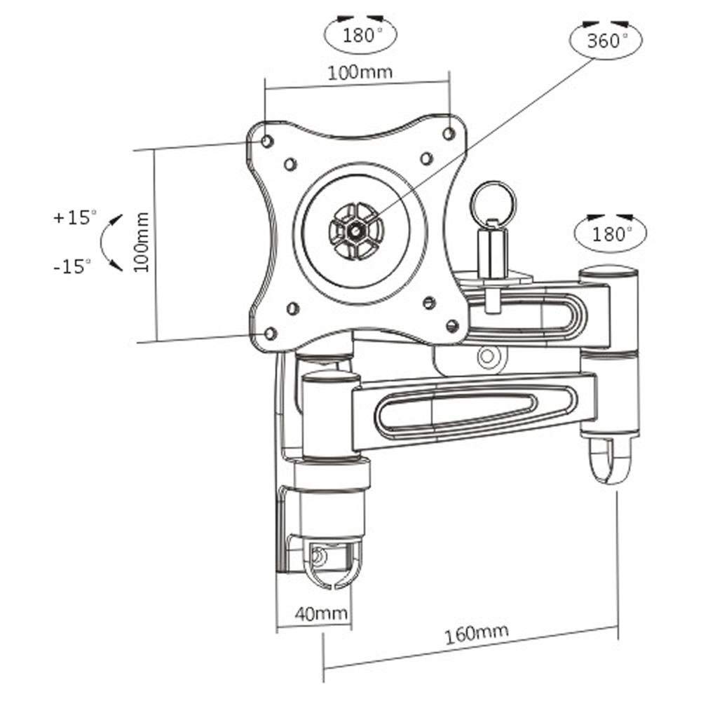 Systafe - Supporto da Parete per TV da 13-27", per Campeggio, roulotte, TV, orientabile