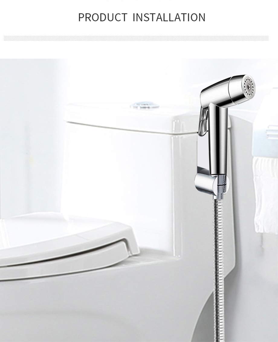 Kit spruzzatore portatile per bidet – Doppia modalità Jet/acqua dolce in ottone adattatore a T 121,9 cm tubo flessibile ugello girevole per igiene personale pulizia pannolini e doccia per animali