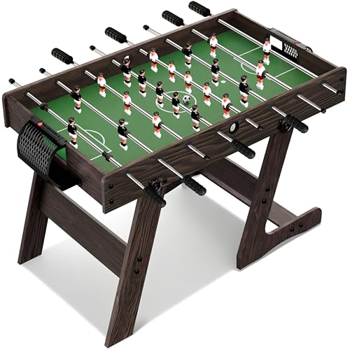 Serenelife Table de Baby Foot- Baby Foot pour Adulte/Enfant- Jeu de Football de Table, Noir