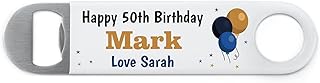 50th Birthday Gifts for Men Dad Him, Personalised 50th Birthday Gift for Husband Uncle Grandad Brother, 18th 21st 30th 40th 60th 70th Birthday Bottle Opener, Beer Gifts For Men